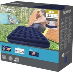 Best Way Luchtbed Blauw 203 x 152 x 22 cm PVC