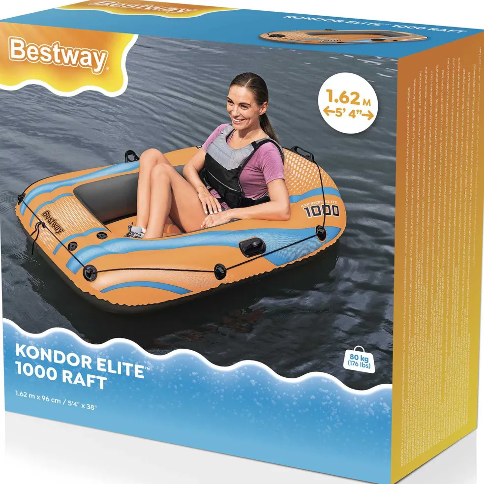 Bestway Opblaasbare boot Oranje 162 x 96 cm PVC