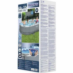 Bestway Power Steel Zwembadset ovaal 488x305x107 cm
