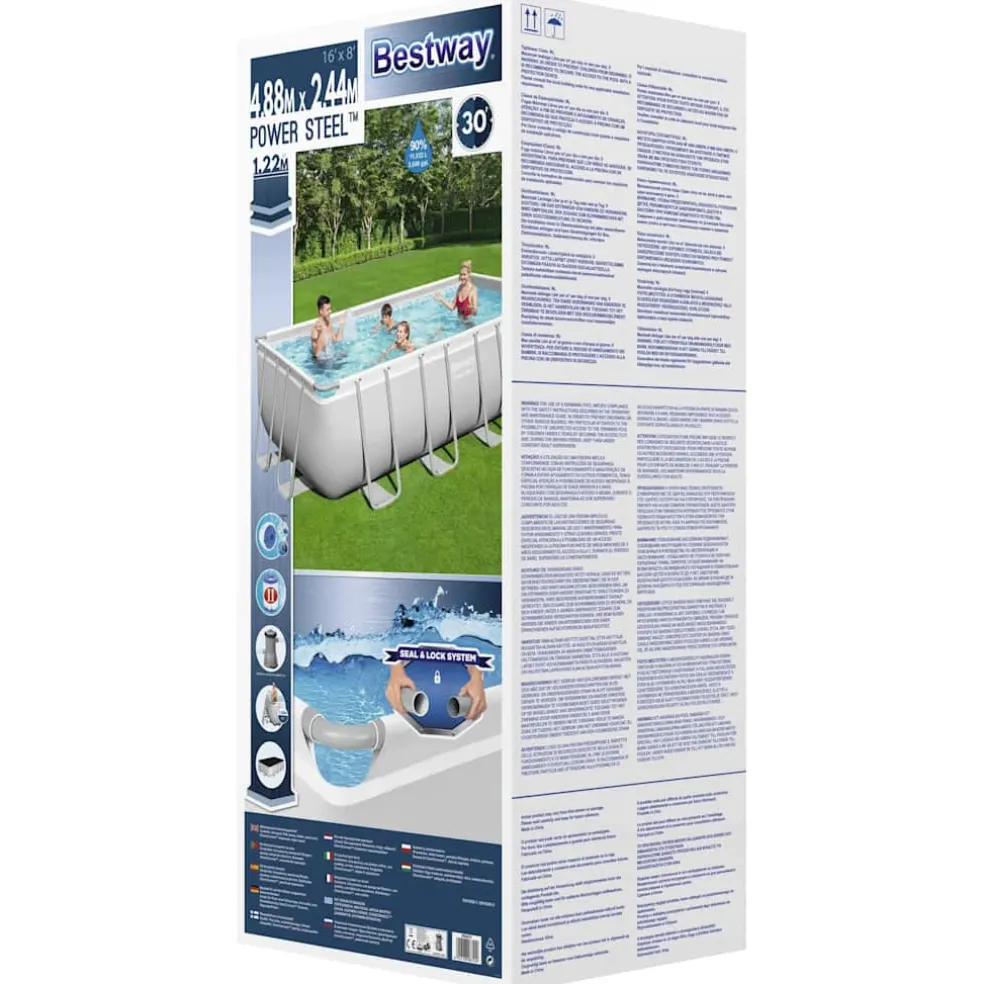 Bestway Zwembadset Power Steel rechthoekig 488x244x122 cm