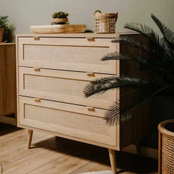Finori Ladekast Bali 03A sonoma eikenkleurig en rietprint