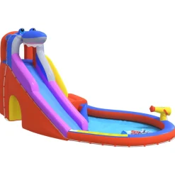 Happy Hop Glijbaan met plonsbad opblaasbaar 450x320x240 cm PVC