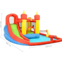 Happy Hop Springkussen met glijbaan en plonsbad 410x385x220 cm PVC