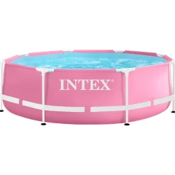 INTEX Metalen Frame Boven Grond Zwembad 244 x 76 cm Rond voor Roze