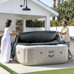 INTEX Spa Deksel INTEX Donkergrijs 196 x 196 x 72 cm PVC en PU