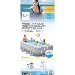 Intex Zwembadset Prism Frame rechthoekig 400x200x100 cm