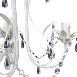 Kristallen kroonluchter met wit elegant design (3 lampen)