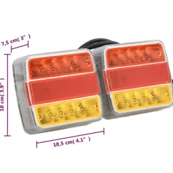 vidaXL Aanhangerlampen 2 st LED-lamp 12 V 10,5x7,5x10 cm rood