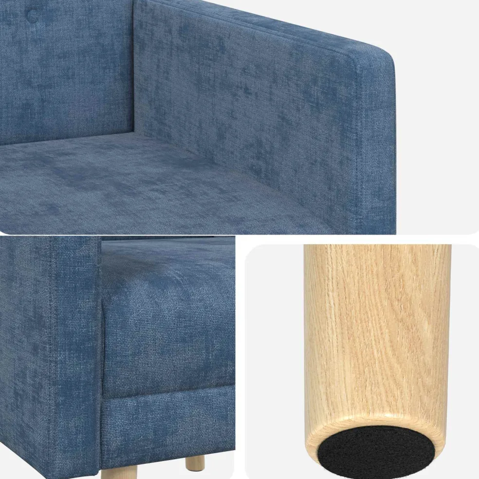 vidaXL Accentstoel Blauw Chenille Stof