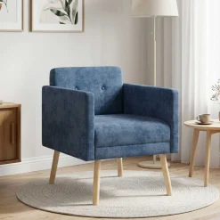 vidaXL Accentstoel Blauw Chenille Stof