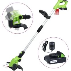 vidaXL Accugrastrimmer met accu 20 V 1500 mAh Li-ion