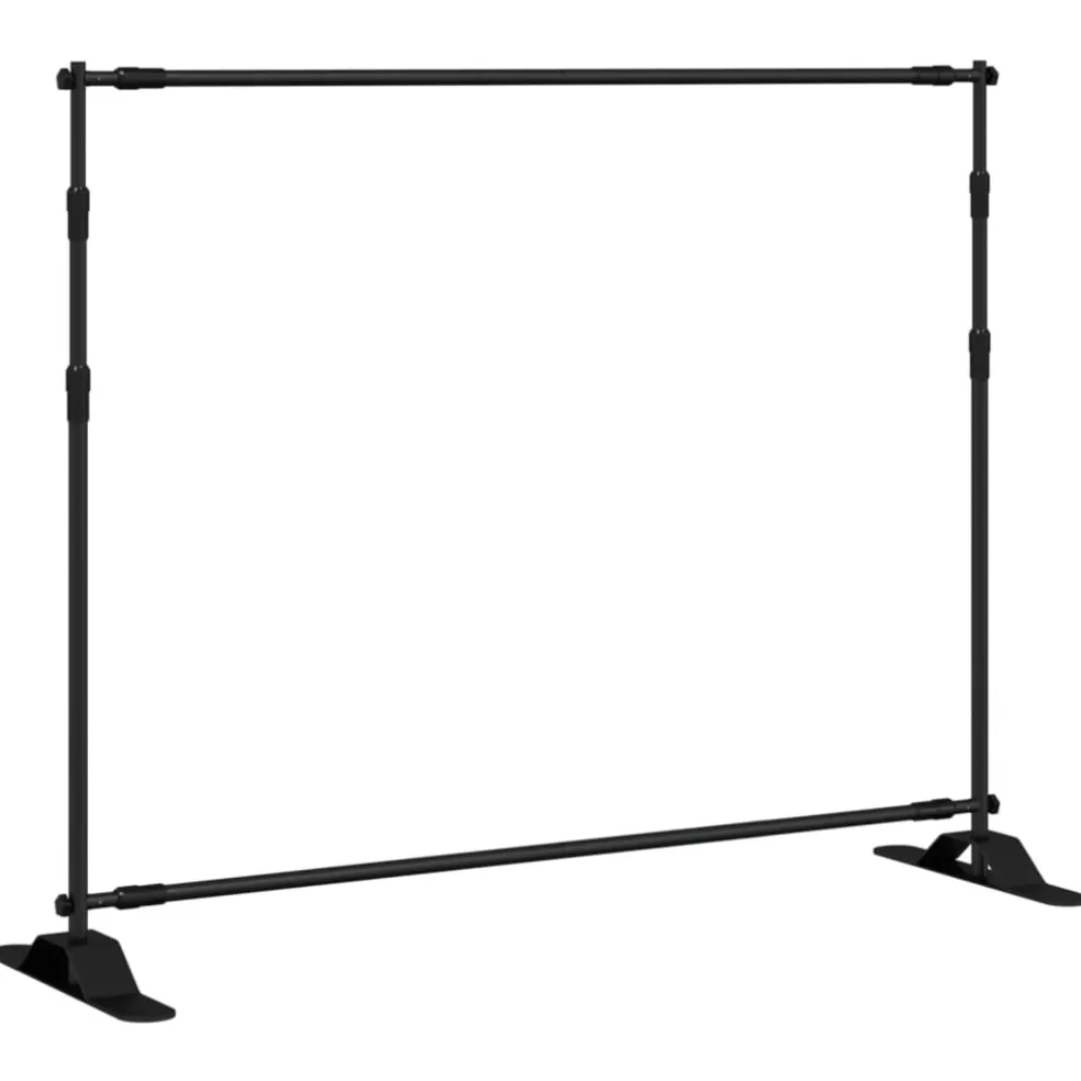 vidaXL Achtergrondstandaard 254x243 cm staal zwart