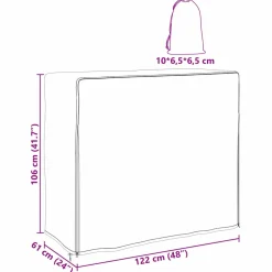 vidaXL Afdekhoes voor haardhoutrek 61 x 122 x 106 cm 210D Oxford Stof