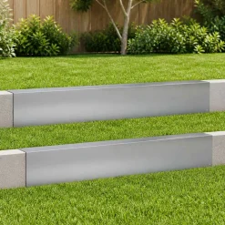 vidaXL Afdekprofiel voor tuinafboording 2 st 100 x 10 x 15 cm