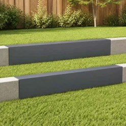 vidaXL Afdekprofiel voor tuinafboording 2 st 100 x 10 x 15 cm Staal