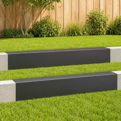 vidaXL Afdekprofiel voor tuinafboording 2 st 100 x 10 x 15 cm Staal