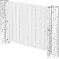 vidaXL Afrasteringspaal 2 st 20 x 20 x 190 cm Metaal Zilver