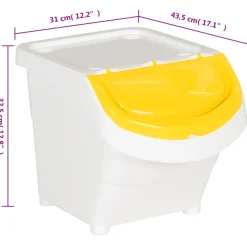 vidaXL Afvalbakken met deksels stapelbaar 3 st PP 78 L wit