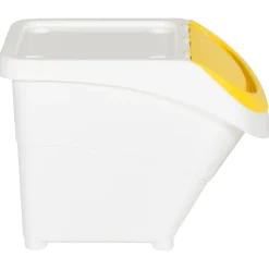 vidaXL Afvalbakken met deksels stapelbaar 3 st PP 78 L wit