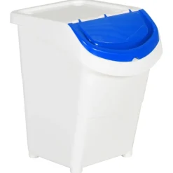 vidaXL Afvalbakken met deksels stapelbaar 3 st PP 120 L wit