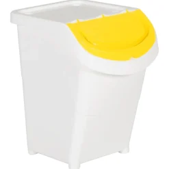 vidaXL Afvalbakken met deksels stapelbaar 3 st PP 120 L wit