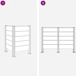 vidaXL Afvalbak Schutting Bruin 85 x 85 x 115 cm Aluminium en WPC
