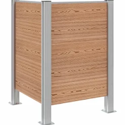 vidaXL Afvalbak Schutting Bruin 85 x 85 x 115 cm Aluminium en WPC
