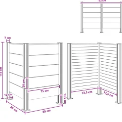 vidaXL Afvalbak Schutting Bruin 85 x 85 x 115 cm Aluminium en WPC