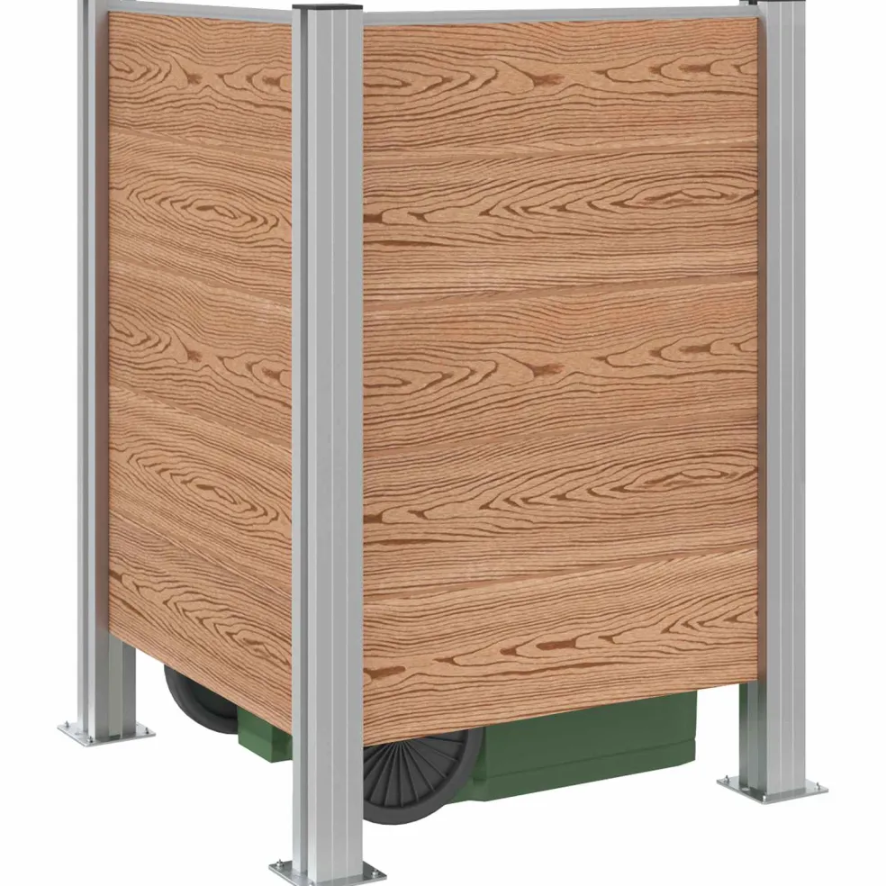 vidaXL Afvalbak Schutting Bruin 85 x 85 x 115 cm Aluminium en WPC