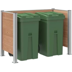 vidaXL Afvalbak Schutting Bruin 161 x 85 x 115 cm Aluminium en WPC