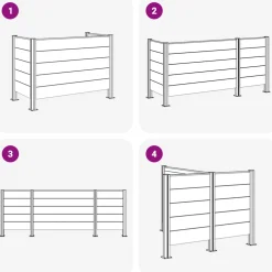 vidaXL Afvalbak Schutting Bruin 161 x 85 x 115 cm Aluminium en WPC