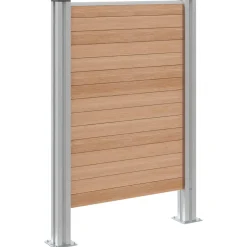 vidaXL Afvalbak Schutting Bruin 85 x 12 x 115 cm Aluminium en WPC