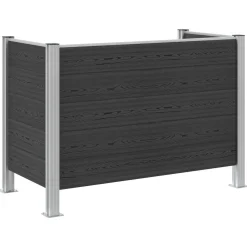 vidaXL Afvalbak Schutting Grijs 161 x 85 x 115 cm Aluminium en WPC