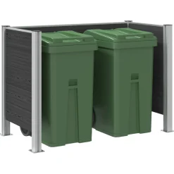 vidaXL Afvalbak Schutting Grijs 161 x 85 x 115 cm Aluminium en WPC