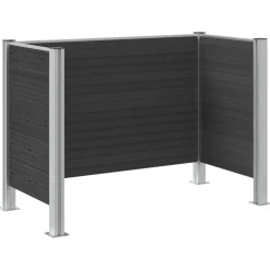 vidaXL Afvalbak Schutting Grijs 161 x 85 x 115 cm Aluminium en WPC