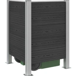 vidaXL Afvalbak Schutting Grijs 85 x 85 x 115 cm Aluminium en WPC
