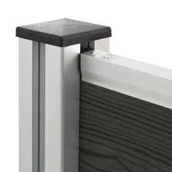vidaXL Afvalbak Schutting Grijs 85 x 85 x 115 cm Aluminium en WPC