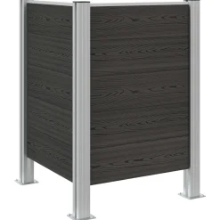 vidaXL Afvalbak Schutting Grijs 85 x 85 x 115 cm Aluminium en WPC