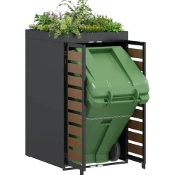 vidaXL Afvalcontaineropslag met gasliftdeksel voor 240L container