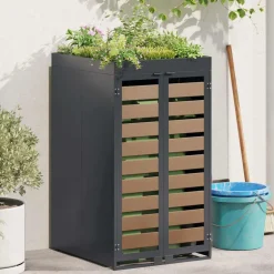 vidaXL Afvalcontaineropslag met gasliftdeksel voor 240L container