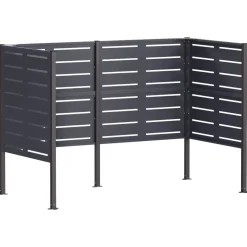 vidaXL Afvalcontainer scherm 167 x 85 x 113 cm Staal Antraciet