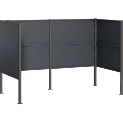 vidaXL Afvalcontainer scherm 167 x 85 x 113 cm Staal Antraciet