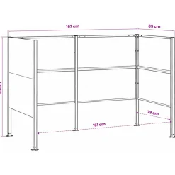 vidaXL Afvalcontainer scherm 167 x 85 x 113 cm Staal Antraciet