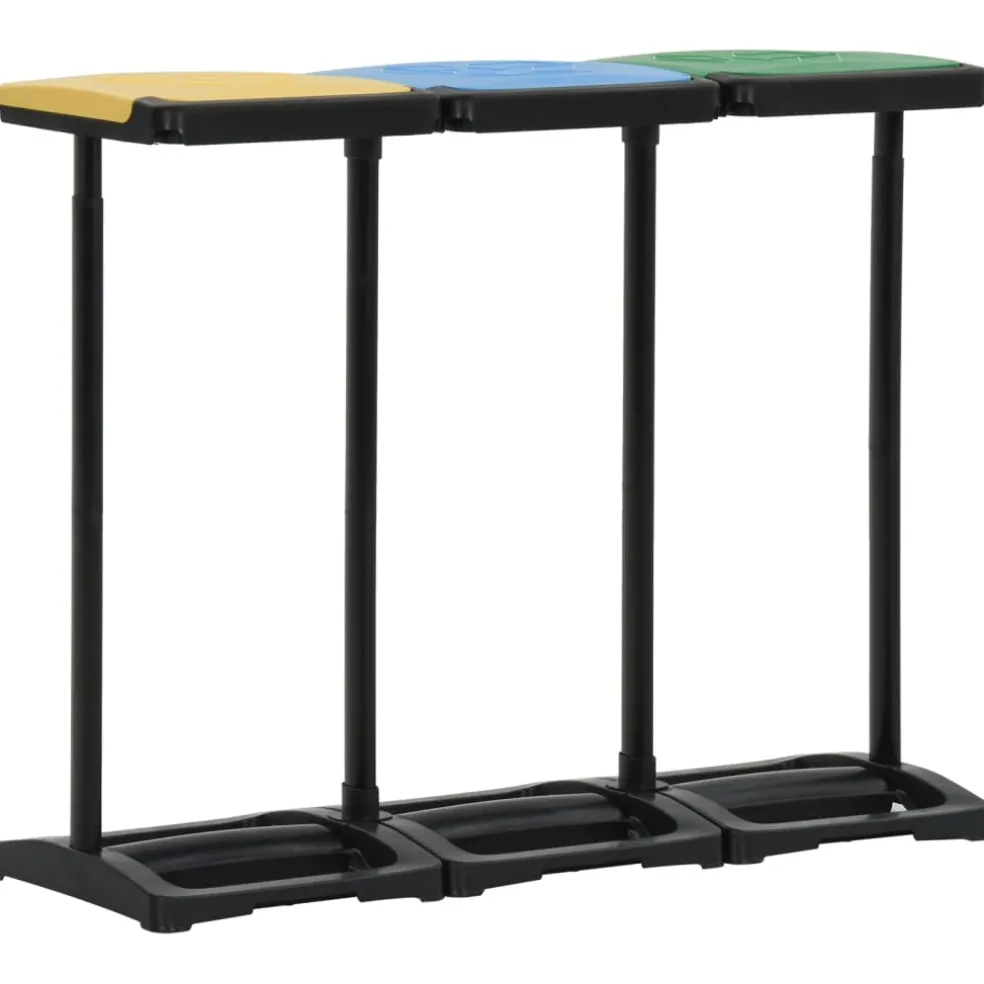vidaXL Afvalzakstandaards met deksel 240-330 L PP meerkleurig