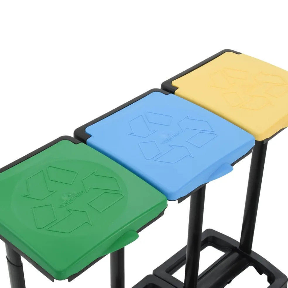 vidaXL Afvalzakstandaards met deksel 240-330 L PP meerkleurig