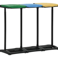 vidaXL Afvalzakstandaards met deksel 240-330 L PP meerkleurig