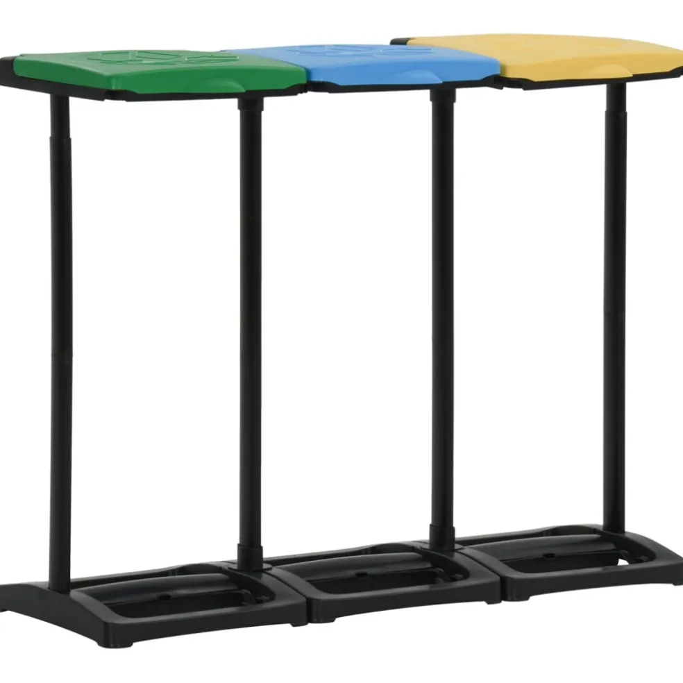vidaXL Afvalzakstandaards met deksel 240-330 L PP meerkleurig
