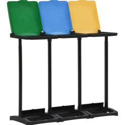 vidaXL Afvalzakstandaards met deksel 240-330 L PP meerkleurig
