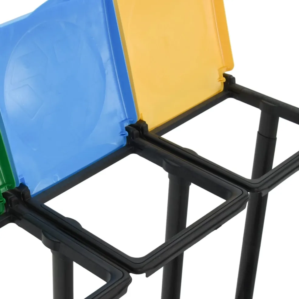vidaXL Afvalzakstandaards met deksel 240-330 L PP meerkleurig