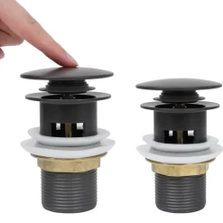 vidaXL Afvoer pop-up met overloop 6,4x6,4x9,1 cm grijs